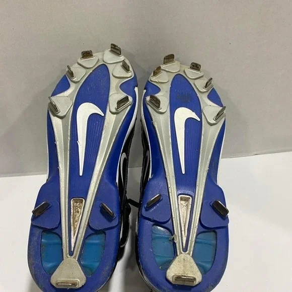 Black and blue Nike air baseball cleats  lace up men 8. SKU492#cleats - Picture 5 of 8